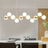 led pendel 33″ 9-lys klode design geometriske former flush mount lys metal sputnik lineær geometrisk malet finish moderne lysekr