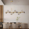 led pendel 33″ 9-lys klode design geometriske former flush mount lys metal sputnik lineær geometrisk malet finish moderne lysekr