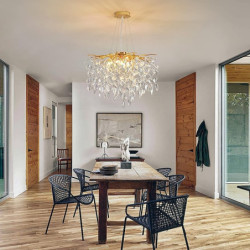 krystal lysekrone 6 lamper 23,5 tommer/ 8 lamper 31,2 i moderne guld lysekrone belysning grene restaurant regndråbe lysekrone hæ