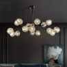 115cm lysekrone led krystal loftslys kobber moderne spisestue stue