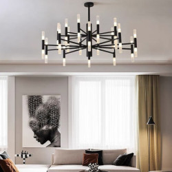 led pendel moderne belysning 30-lys stue, 39″ lysekrone belysning ø materet glas lampeskærm g9 lampefatning led lys armatur flus