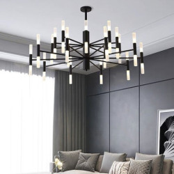 led pendel moderne belysning 30-lys stue, 39″ lysekrone belysning ø materet glas lampeskærm g9 lampefatning led lys armatur flus