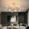 6/8/12 hoveder led vedhængslys lysekrone moderne sort guld cirkel justerbar design metal kunstnerisk stil udhulet malede finish