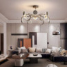 6/8/12 hoveder led vedhængslys lysekrone moderne sort guld cirkel justerbar design metal kunstnerisk stil udhulet malede finish