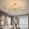 6/8/12 hoveder led vedhængslys lysekrone moderne sort guld cirkel justerbar design metal kunstnerisk stil udhulet malede finish