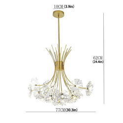 77cm moderne fyrværkeri lysekroner 19 lys krystal mælkebøtte lysekrone vedhæng lamper armaturer sputnik globus design kunstneris