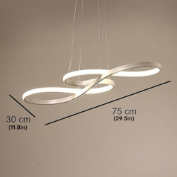 1-lys 75cm akryl dæmpbar pendel LED lysekrone justerbar seddel design moderne til hjemmet stue belysning kun dæmpbar med fjernbe