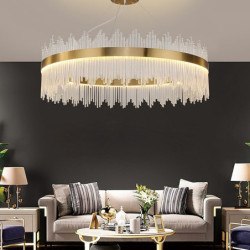 led pendel 50/60 / 80cm lys luksus europæisk k9 high end krystal lysekrone dæmpning loftslampe egnet til soveværelse spisestue u