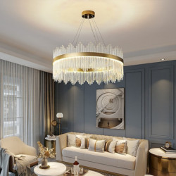 led pendel 50/60 / 80cm lys luksus europæisk k9 high end krystal lysekrone dæmpning loftslampe egnet til soveværelse spisestue u
