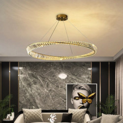 80cm cirkel/rundt design pendellampe krystal sputnik galvaniseret moderne