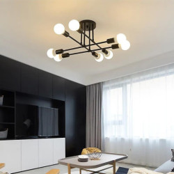 led loftslampe 8 hoveder 70cm sputnik design lysekrone metal kunstnerisk stil sputnik industrimalet finish kunstnerisk nordisk s