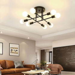 led loftslampe 8 hoveder 70cm sputnik design lysekrone metal kunstnerisk stil sputnik industrimalet finish kunstnerisk nordisk s