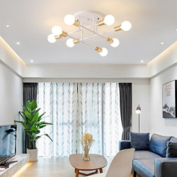 led loftslampe 8 hoveder 70cm sputnik design lysekrone metal kunstnerisk stil sputnik industrimalet finish kunstnerisk nordisk s