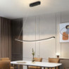 moderne led pendelbelysning dæmpbar led lysekrone lineær bølge lysarmatur,35w led hængende lysarmatur til spisestue køkkenø morg