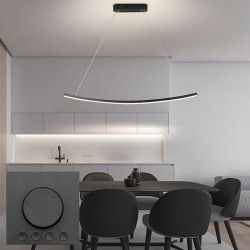 moderne led pendelbelysning dæmpbar led lysekrone lineær bølge lysarmatur,35w led hængende lysarmatur til spisestue køkkenø morg