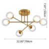 58cm ledet loftlampe nordisk sputnik design sort guld globe design glas lysekrone metal kunstnerisk stil sputnik industriel male