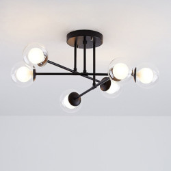 58cm ledet loftlampe nordisk sputnik design sort guld globe design glas lysekrone metal kunstnerisk stil sputnik industriel male