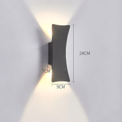 2-lys 24cm led udendørs væglampe øjenbeskyttelse nordisk stil væglampe stue spisestue aluminiums væglampe