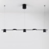 led pendel 150cm liner design dæmpbar 3/5/6 lys metal aluminium akryl nordisk stil deaign spisestue køkken lys sort