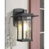 udendørs væglampe retro vandtæt vægmonteret lampe mat sort anti rust aluminium væglampe med vand ripple glas lampeskærm veranda