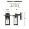 udendørs væglampe retro vandtæt vægmonteret lampe mat sort anti rust aluminium væglampe med vand ripple glas lampeskærm veranda