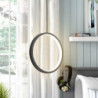 2 stk 20cm led pendel cirkel design sengelampe aluminium malet finish sort hvid ramme til soveværelse indgang spisestue moderne