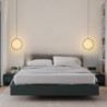 2 stk 20cm led pendel cirkel design sengelampe aluminium malet finish sort hvid ramme til soveværelse indgang spisestue moderne