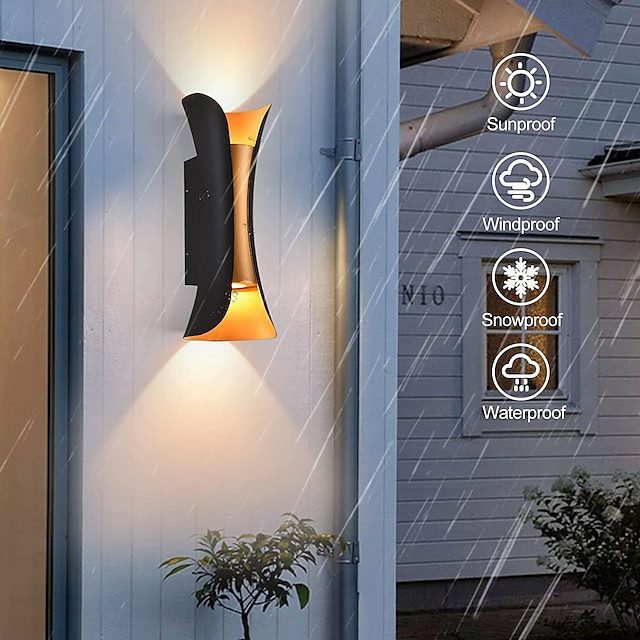 30/40cm plus stor udendørs led væglampe 20w / 30w forskellige farvetemperaturbelysning moderne sort guld gårdsvæglampe velegnet