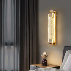 led væglampe krystal boble til badeværelse entre guld moderne forfængelighed lys armatur med krystal boble glas, integreret led