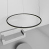 80cm led pendel geometrisk cirkel design nordisk moderne enkel til spisestue soveværelse indgang aluminiumsramme akryl sort hvid
