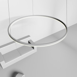 80cm led pendel geometrisk cirkel design nordisk moderne enkel til spisestue soveværelse indgang aluminiumsramme akryl sort hvid