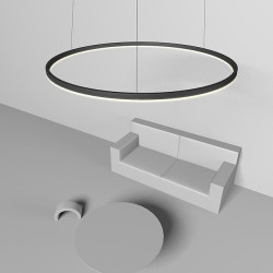 80cm led pendel geometrisk cirkel design nordisk moderne enkel til spisestue soveværelse indgang aluminiumsramme akryl sort hvid