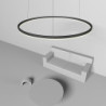 80cm led pendel geometrisk cirkel design nordisk moderne enkel til spisestue soveværelse indgang aluminiumsramme akryl sort hvid