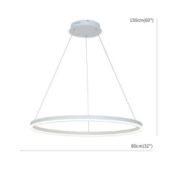 80cm led pendel geometrisk cirkel design nordisk moderne enkel til spisestue soveværelse indgang aluminiumsramme akryl sort hvid