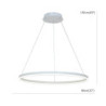 80cm led pendel geometrisk cirkel design nordisk moderne enkel til spisestue soveværelse indgang aluminiumsramme akryl sort hvid