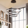 led pendel 3-lys 80cm/60cm/40cm ring cirkel design 113w aluminium malet finish moderne downlight smart wifi kontrol dæmpbar med