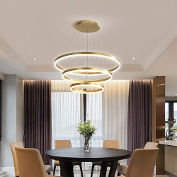 led pendel 3-lys 80cm/60cm/40cm ring cirkel design 113w aluminium malet finish moderne downlight smart wifi kontrol dæmpbar med