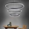 led pendel 3-lys 80cm/60cm/40cm ring cirkel design 113w aluminium malet finish moderne downlight smart wifi kontrol dæmpbar med