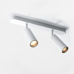 LED-loftspotLyss justerbar dæmpbar fast skinnebelysningssæt, 25,4cm 2-vejs sort loftmontering spotlysarmaturer, retningsbestemt