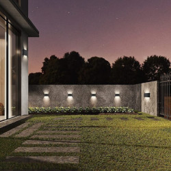 led udendørs/indendørs væglampe 6w op/ned belysning indendørs dobbelthoved buet vandtæt ip65 væglampe moderne soveværelseslampe