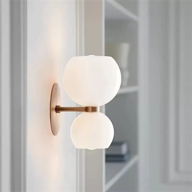 led væglampe varmt hvidt glas 24cm moderne led baggrund væglampe stue soveværelse sengekant indendørs væglampe lysende lampet 1