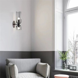 led væglampe varmt hvidt glas 24cm moderne led baggrund væglampe stue soveværelse sengekant indendørs væglampe lysende lampet 1