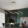 led pendel lineær 90cm 3000k guld/sølv justerbar ø-lys dæmpbar aluminium stilfuld minimalistisk malet finish nordisk stil spises