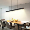 led lineær pendel dæmpbar aluminiumslegering sort 31,2 tommer kontor spisestue lysekrone justerbar pære inkluderet