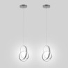 1-lys 2 stk led mini pendel hængelampe enkelt design nordisk stil ring design aluminium krom til spisestue køkkenbelysning