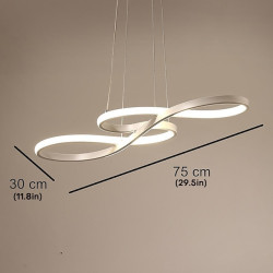 1-lys 75cm akryl dæmpbar pendel LED lysekrone justerbar seddel design moderne til hjemmet stue belysning kun dæmpbar med fjernbe
