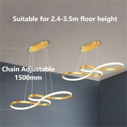 1-lys 75cm akryl dæmpbar pendel LED lysekrone justerbar seddel design moderne til hjemmet stue belysning kun dæmpbar med fjernbe