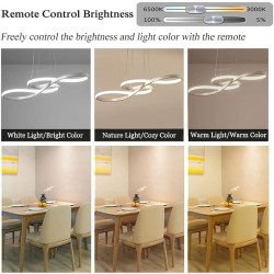 1-lys 75cm akryl dæmpbar pendel LED lysekrone justerbar seddel design moderne til hjemmet stue belysning kun dæmpbar med fjernbe