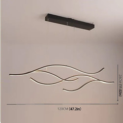 100/120cm led pendel bølge design linje design sort guld metal kunstnerisk stil moderne stil kontor, butikker stilfulde malede f