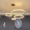 4-Light 80cm Dæmpbar Cirkeldesign Line Design Vedhæng Lys Rustfrit stål Flerlags Kunstnerisk Stil Formel Stil Galvaniseret Kunst